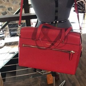Henri bendel red brief case/business bag